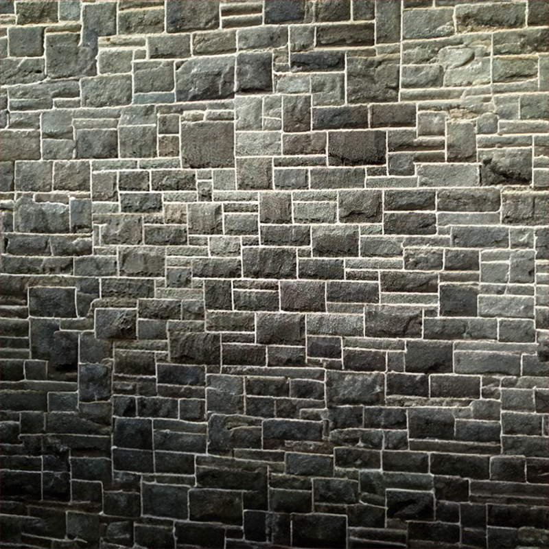 3 Height Whinstone Pitched Walling